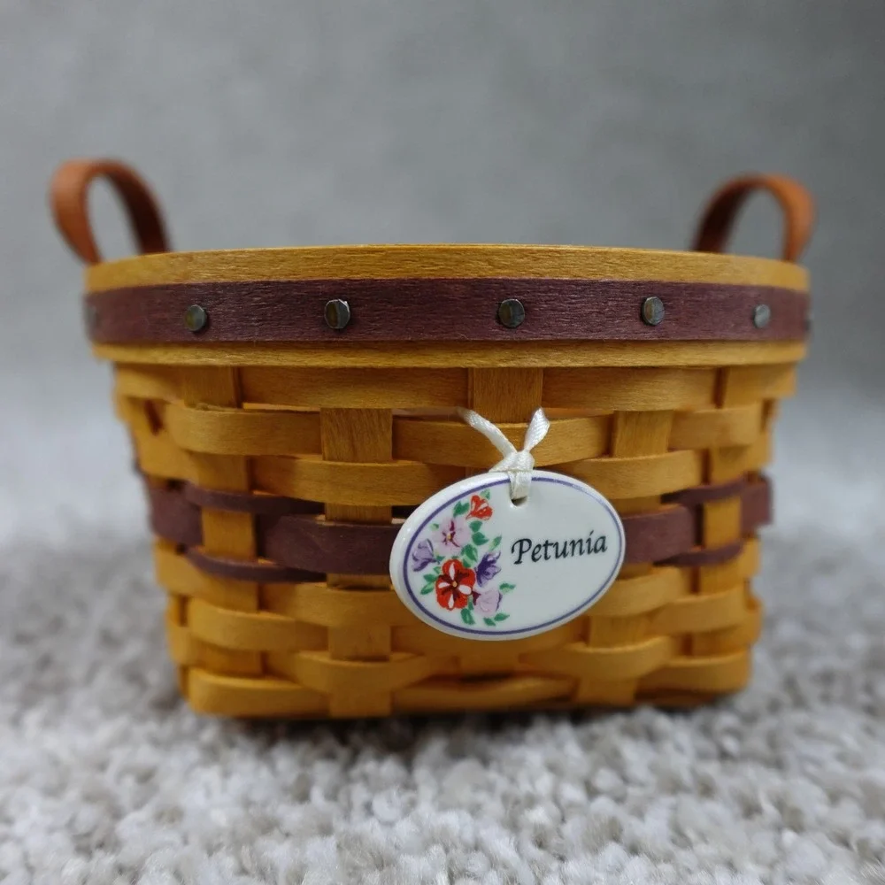Longaberger 2007 Collectors Club May Series Miniature Petunia Basket Set Boxed